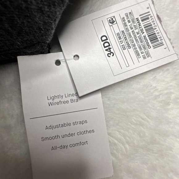 Auden Gray Black Lightly Lined Wireless Full Coverage T-Shirt Bra Size 34DD - Picture 8 of 9